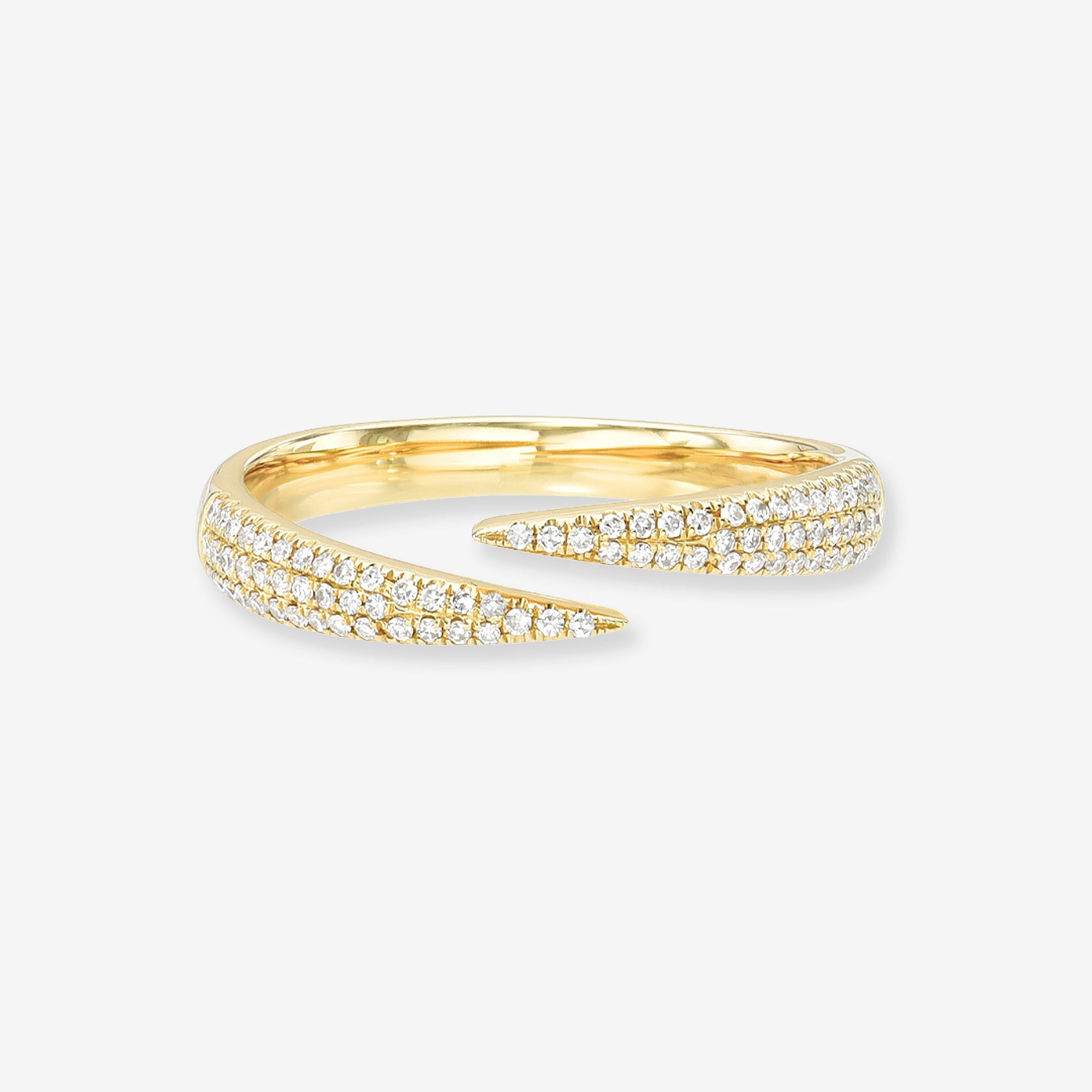 14K Gold Pave Diamond Spike Claw Ring, photo 1