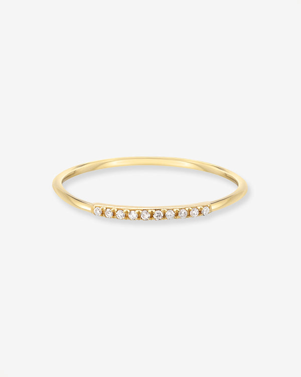 Anillo de segmento con diamantes en oro de 14K, foto 1