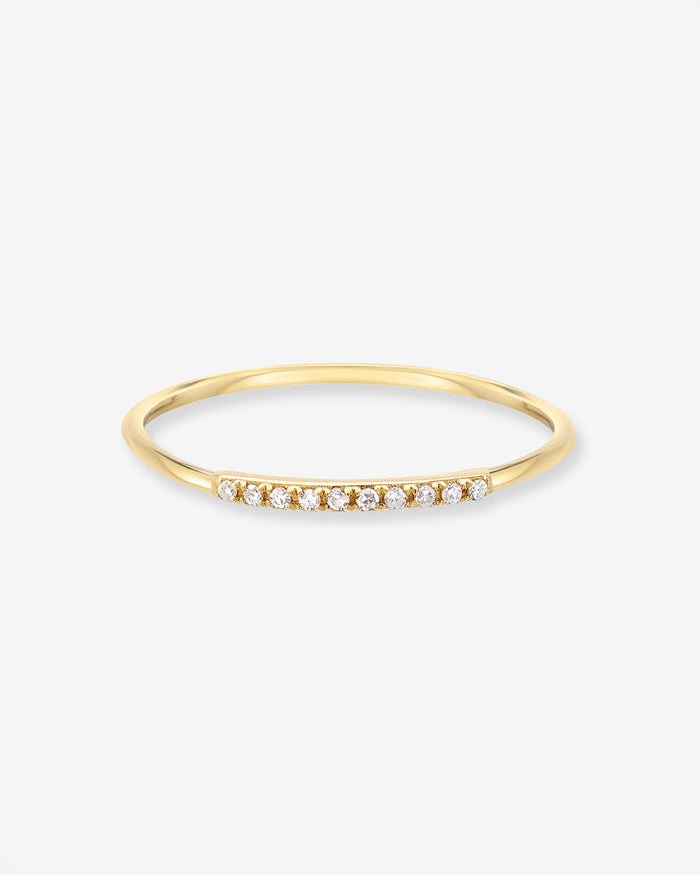 Anillo de segmento con diamantes en oro de 14K, foto 1