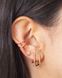 14K Gold Double Row Diamond Ear Cuff, photo 4