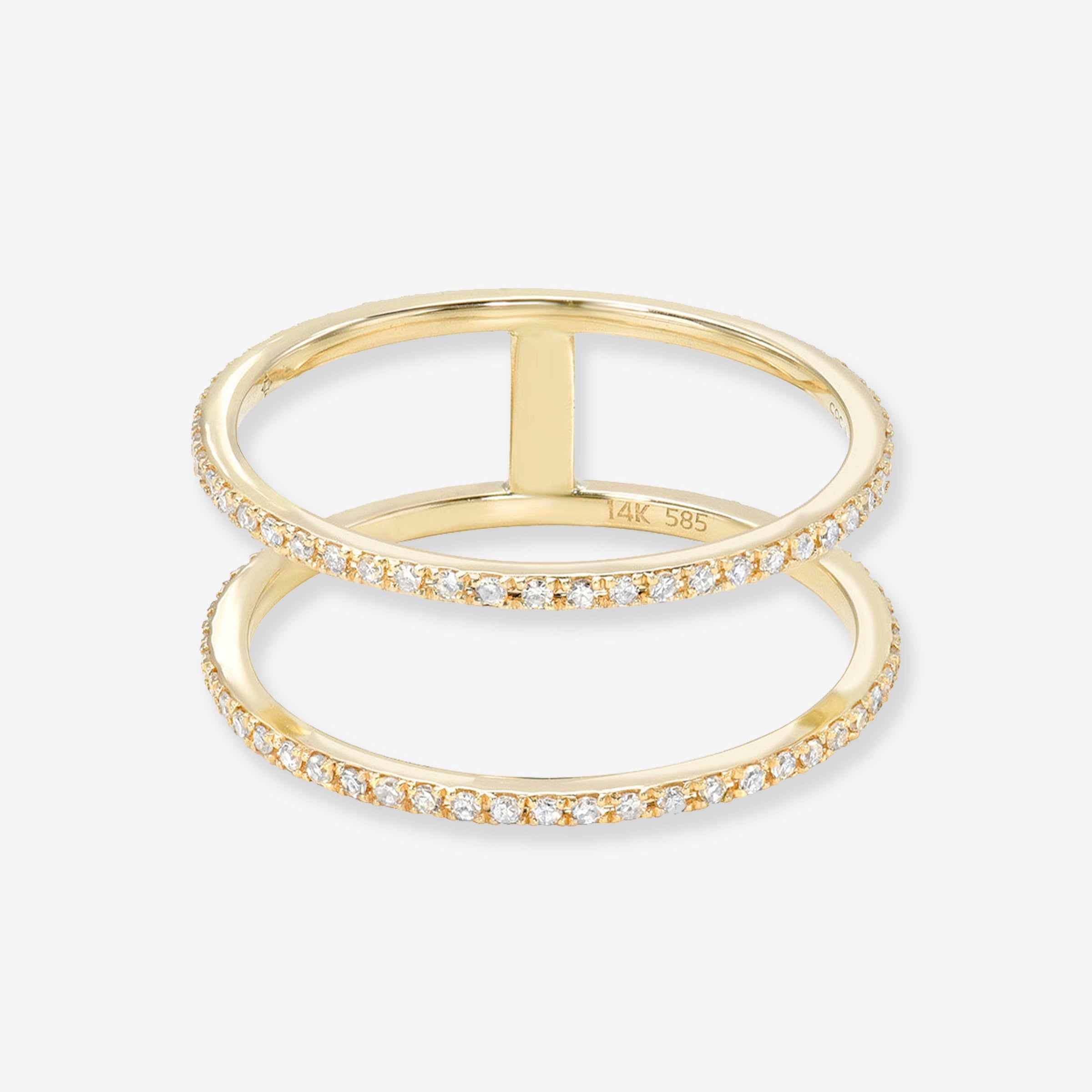 14K Gold Double Diamond Eternity Ring, photo 1