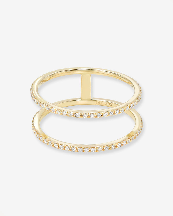 14K Gold Double Diamond Eternity Ring, photo 1