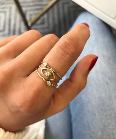 Anillo de diamante en bisel en oro de 14K, foto 3