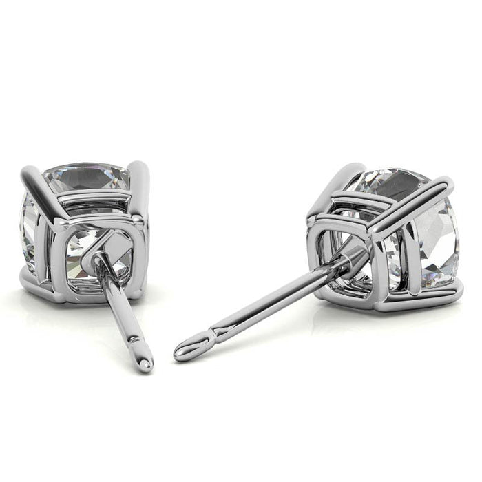 Aretes con moissanita creada en laboratorio de 2.00 CTW en plata de ley, foto 4