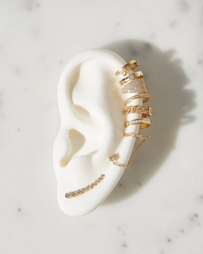 Diamond Stud and Chain Ear Cuff, photo 7
