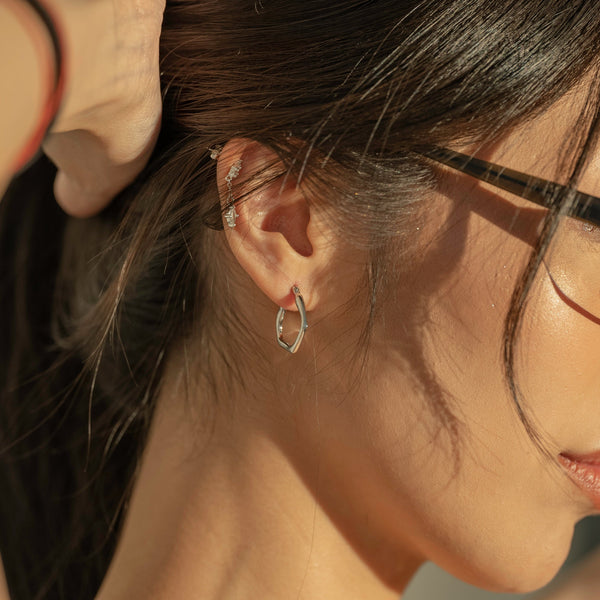 Fluid Hexagon Hoop Earrings, photo 2