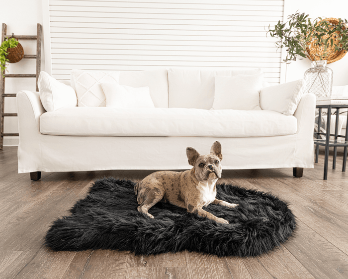 PupRug Curve Faux Fur Orthopedic Dog Bed, Midnight Black, photo 4