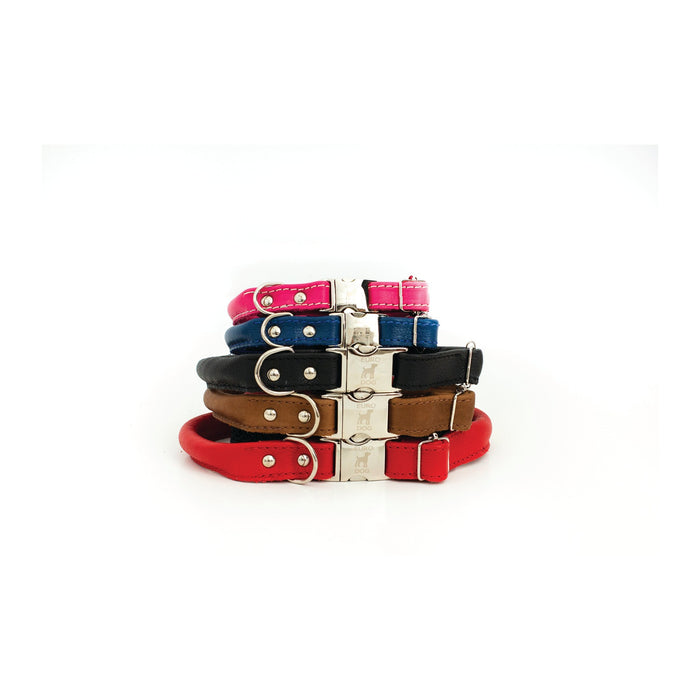 Rolled Leather Quick-Release Dog Collar