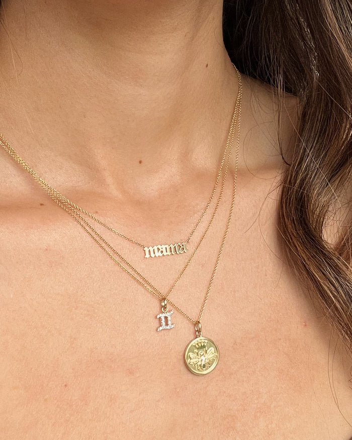 14K Gold Diamond Queen Bee Medallion Pendant, photo 5