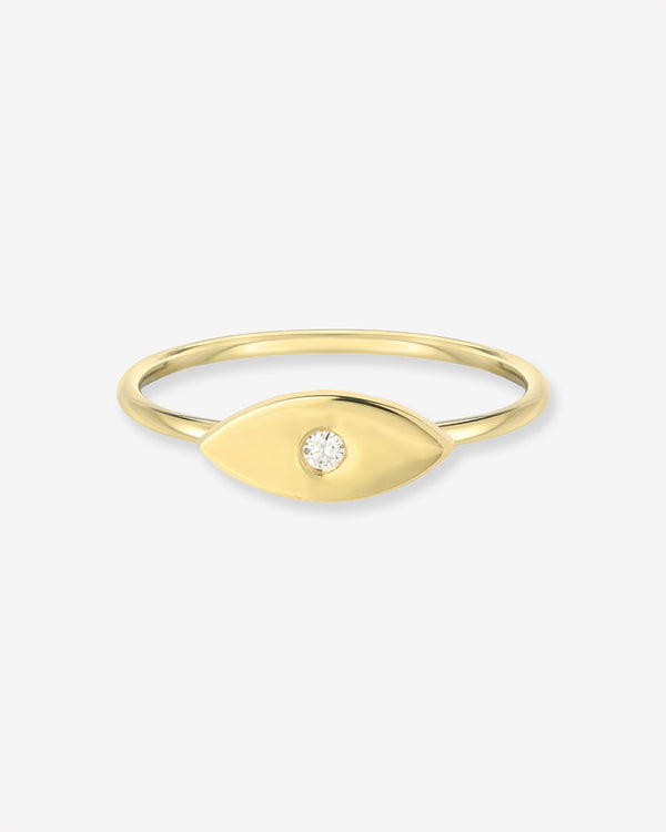 14K Gold Diamond Evil Eye Ring, photo 1