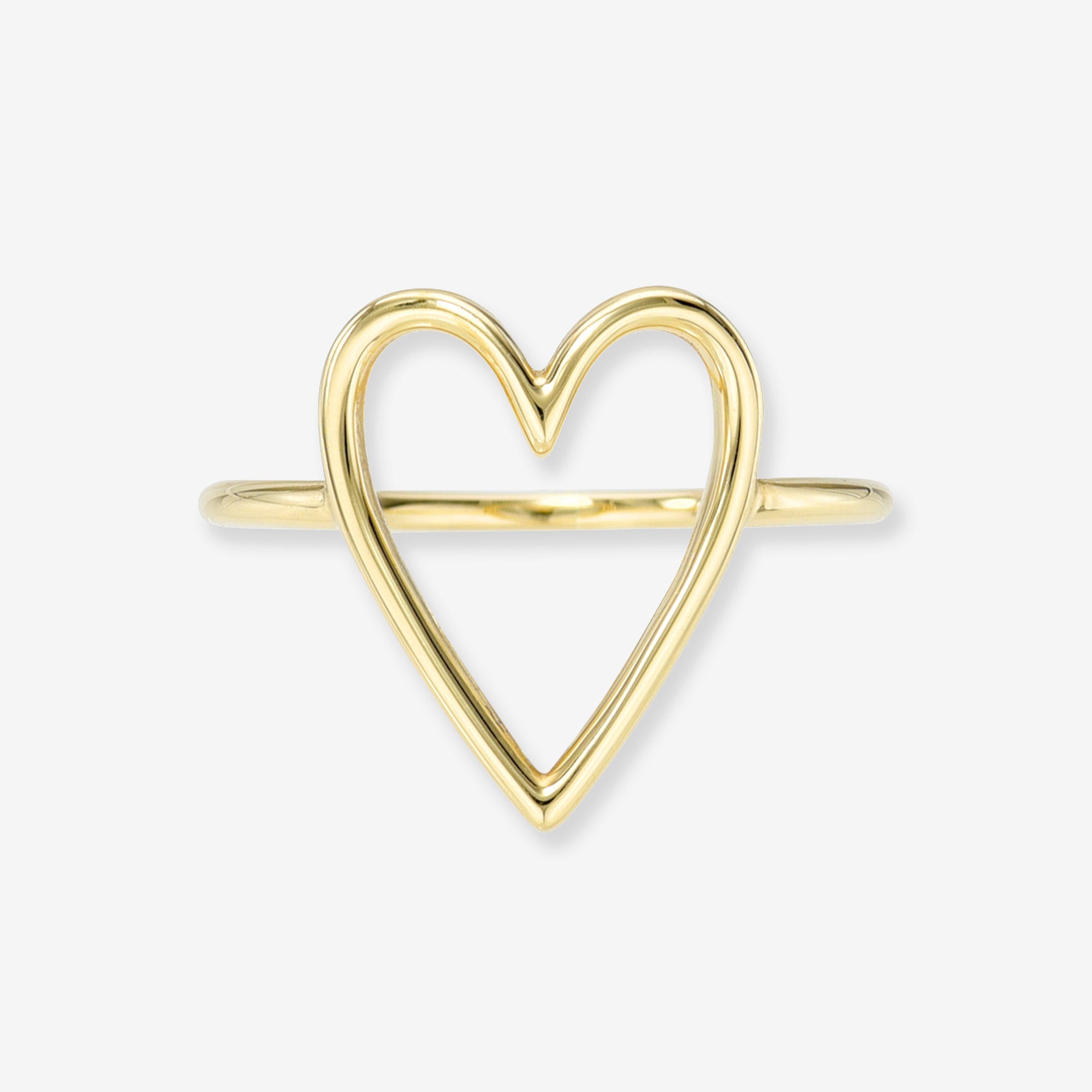 Anillo de corazón abierto en oro de 14K, foto 1