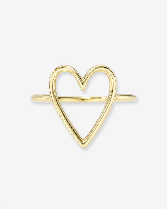 Anillo de corazón abierto en oro de 14K, foto 1
