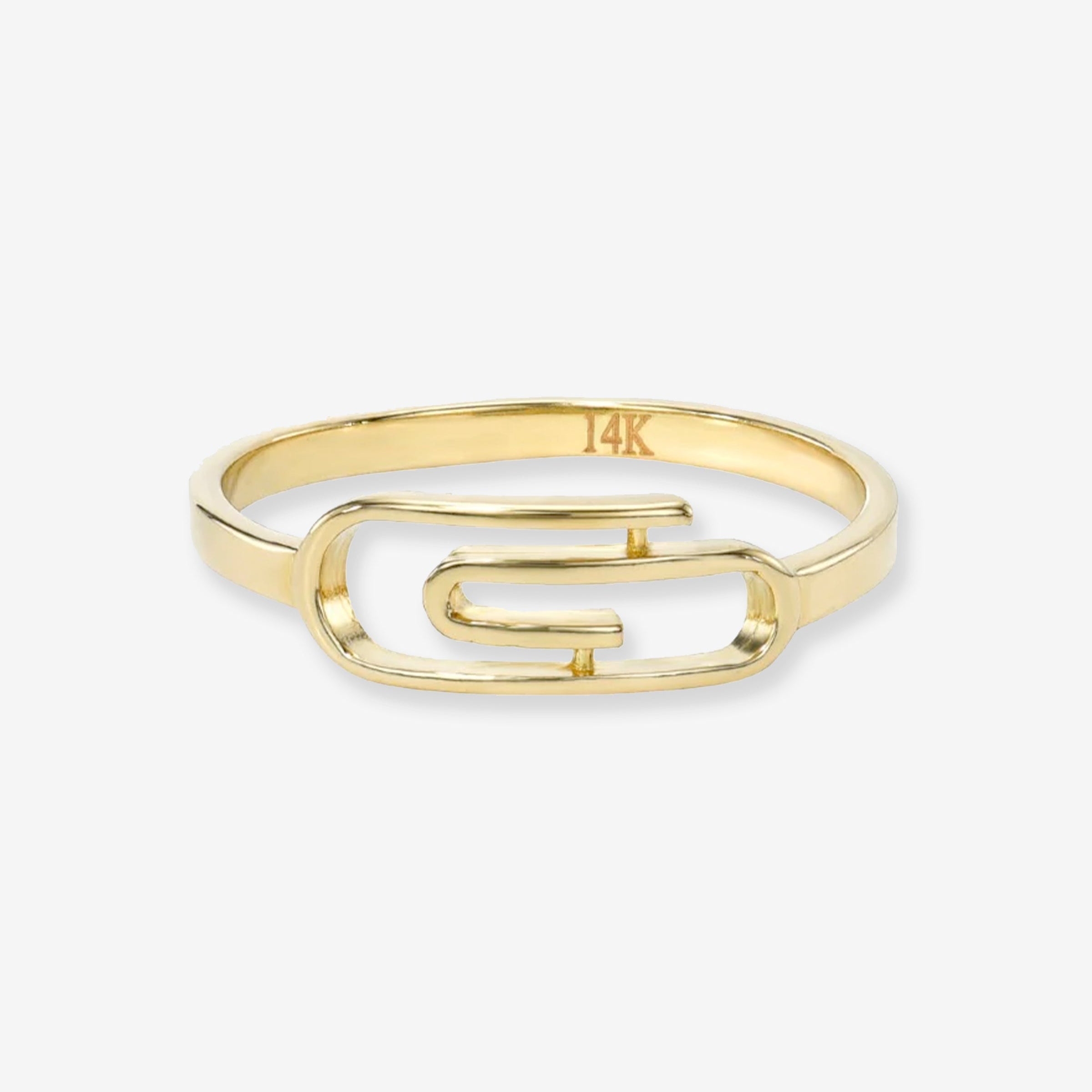 Anillo Paper Clip en oro amarillo de 14K, foto 1