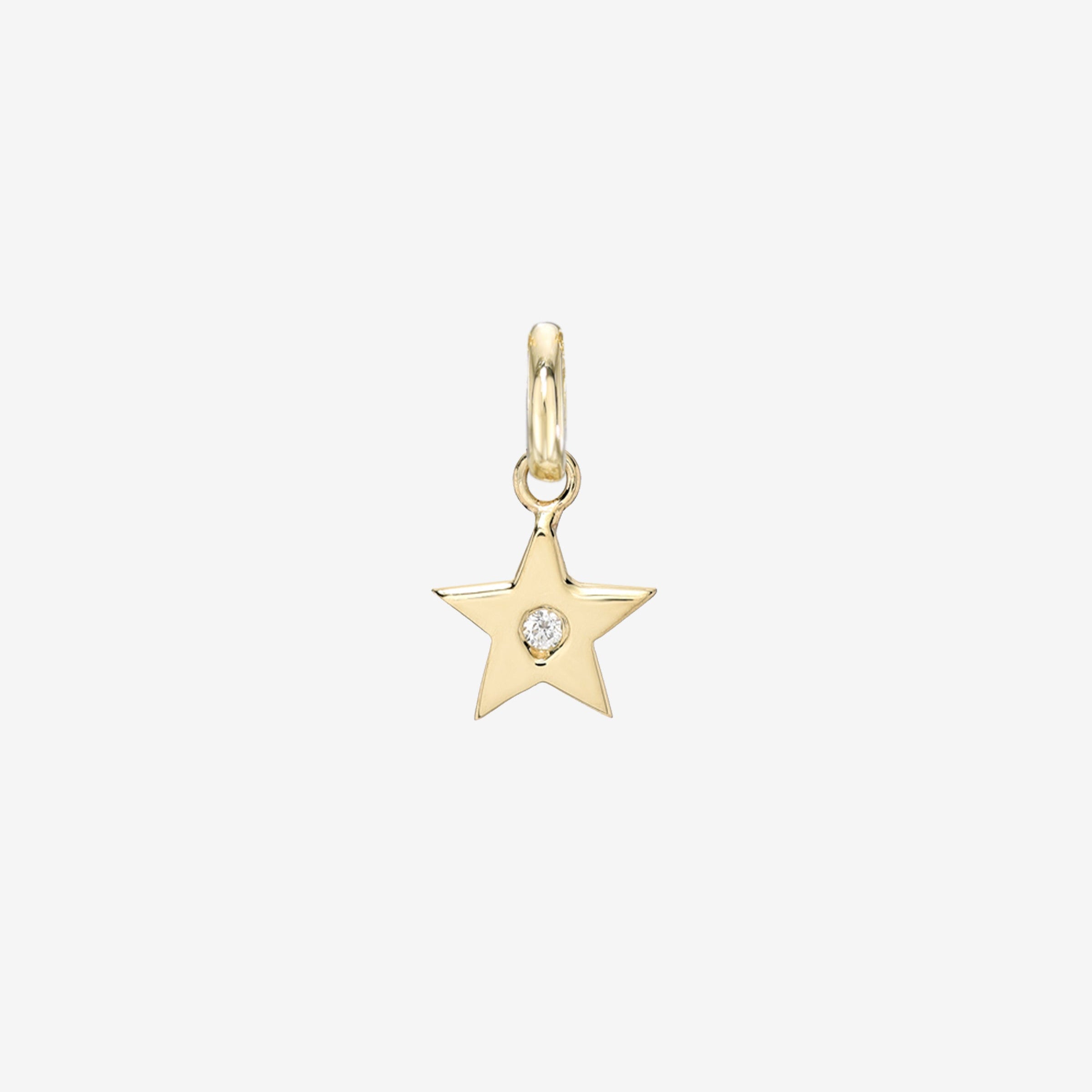 14K Gold Star with Tiny Diamond Pendant, photo 1