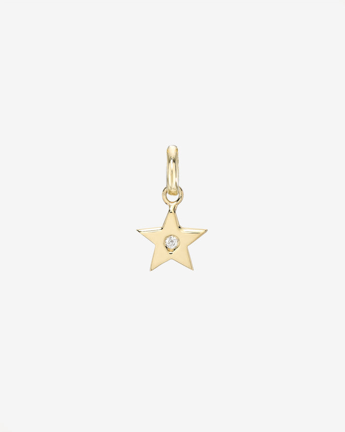 14K Gold Star with Tiny Diamond Pendant, photo 1