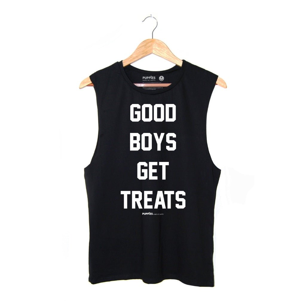 Good Boys Get Treats Muscle Tank in black