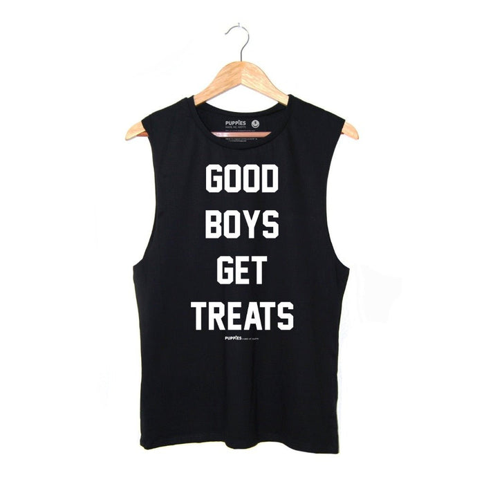 Good Boys Get Treats Muscle Tank in black