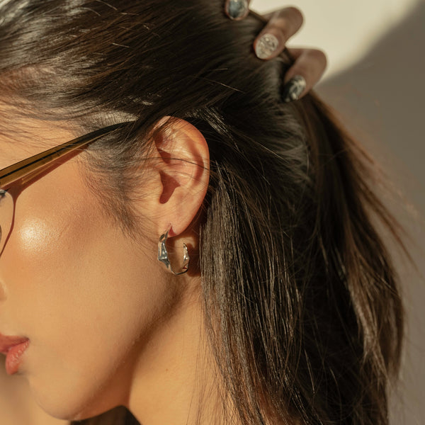 Men's Hammered Hoop Earrings, photo 2