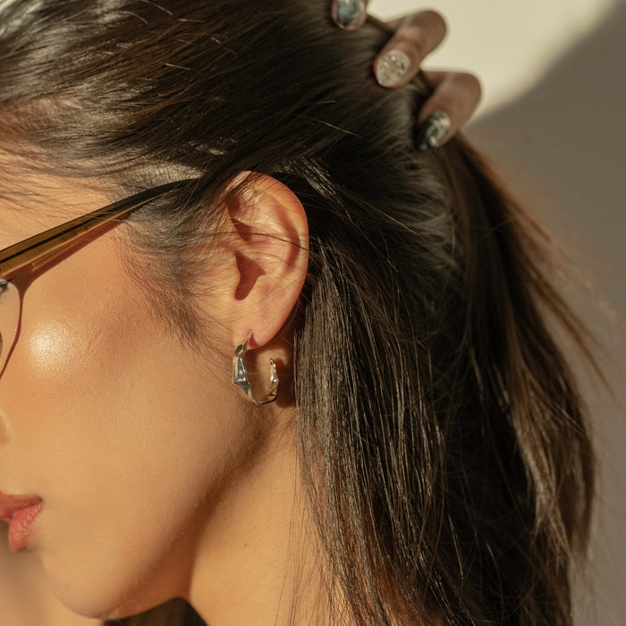 Men's Hammered Hoop Earrings, photo 2