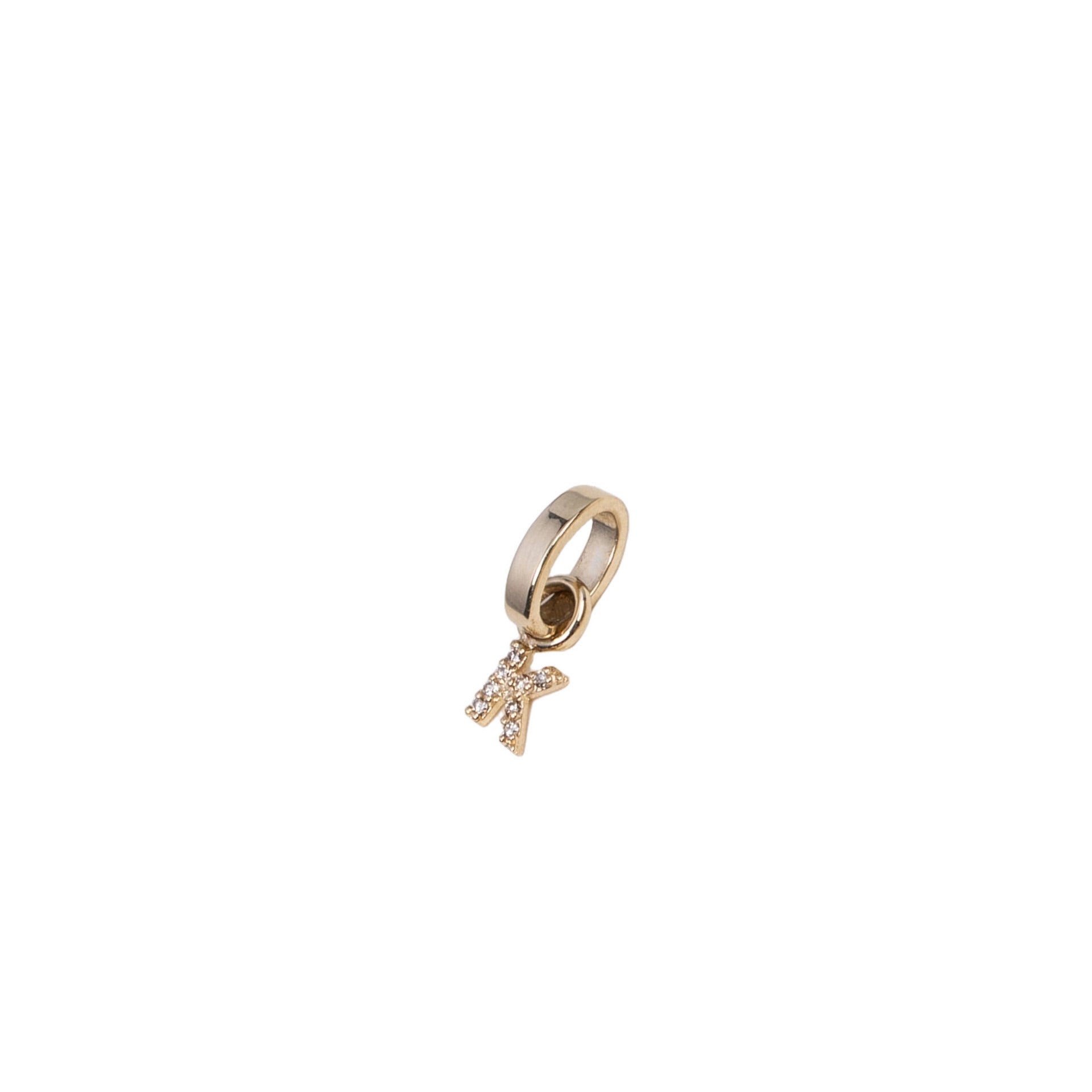 14K Gold Heirloom Diamond K Initial Charm, photo 1