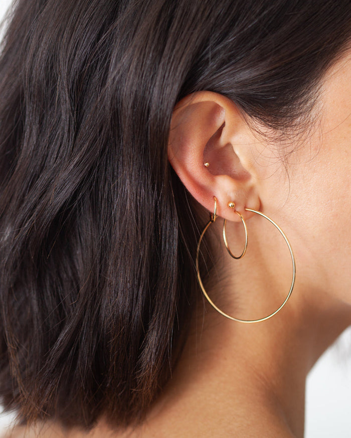 14K Gold Bead Stud Earring, photo 4