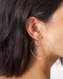 14K Gold Medium Thread Hoop Earrings, photo 5