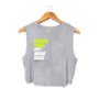 Fitness Goals: Pet More Dogs Crop Top in light grey