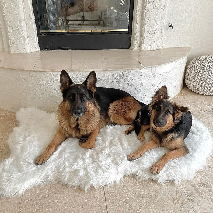 PupRug Curve Faux Fur Orthopedic Dog Bed, Polar White, photo 9