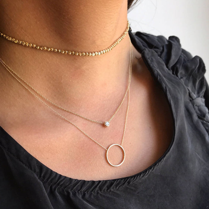 14K Gold Circle Necklace, photo 3