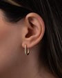 14K Gold Diamond Oval Hoop Earrings, photo 5