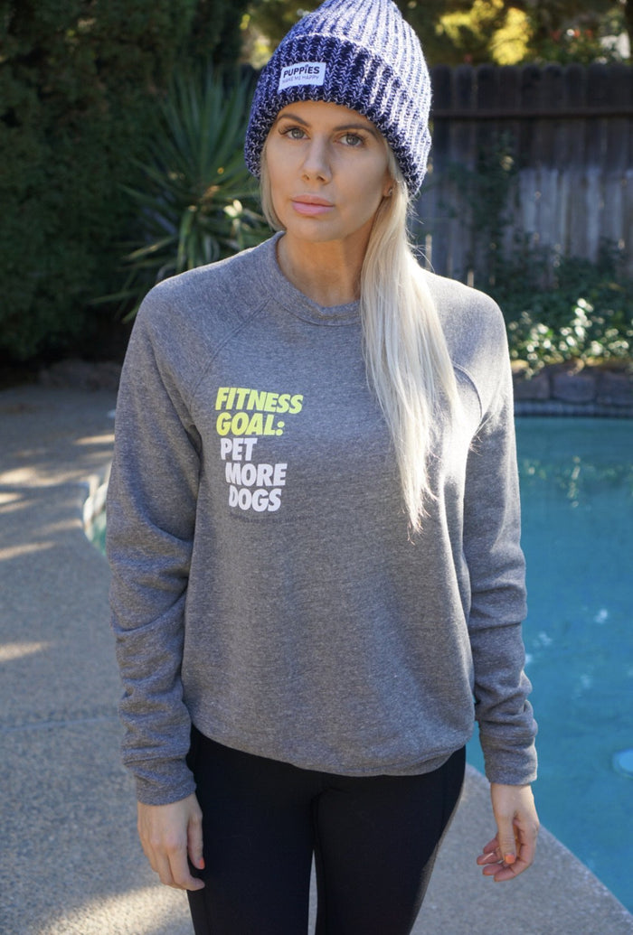 Fitness Goals: Pet More Dogs Crewneck Sweatshirt