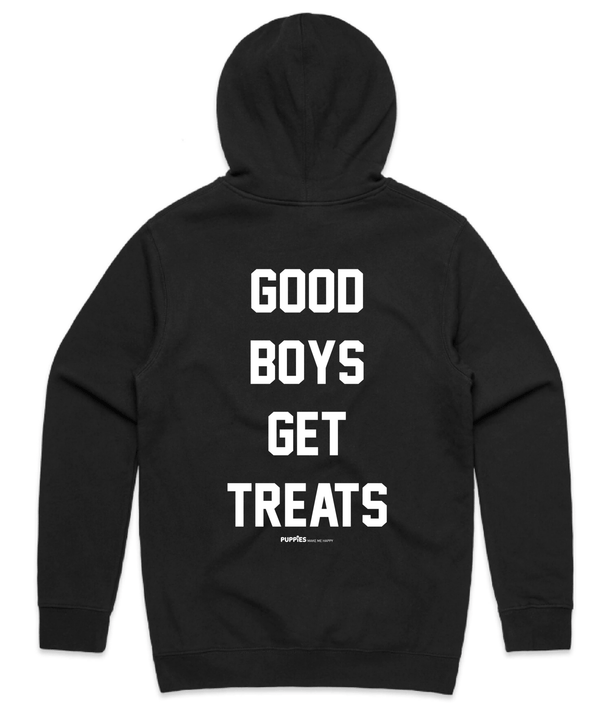 Good Boys Get Treats Hoodie in black