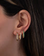 Aretes de aro ovalados gruesos en oro de 14K, foto 3