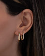 14K Gold Diamond Oval Hoop Earrings, photo 8
