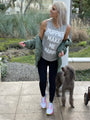 Puppies Make Me Happy Women's Sleeveless Tank in light grey