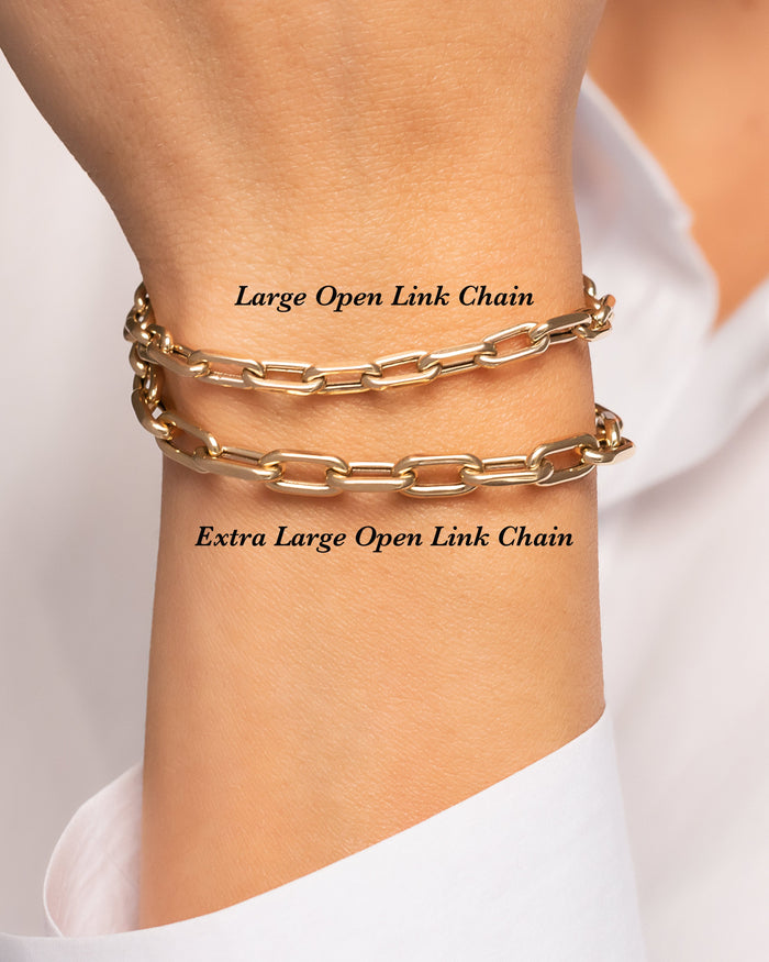14K Gold Large Open Link Chain Bracelet, photo 3