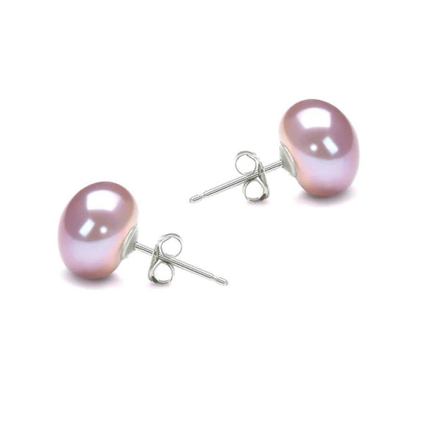 Lavender Bead Stud Earrings with Sterling Silver Posts, photo 1