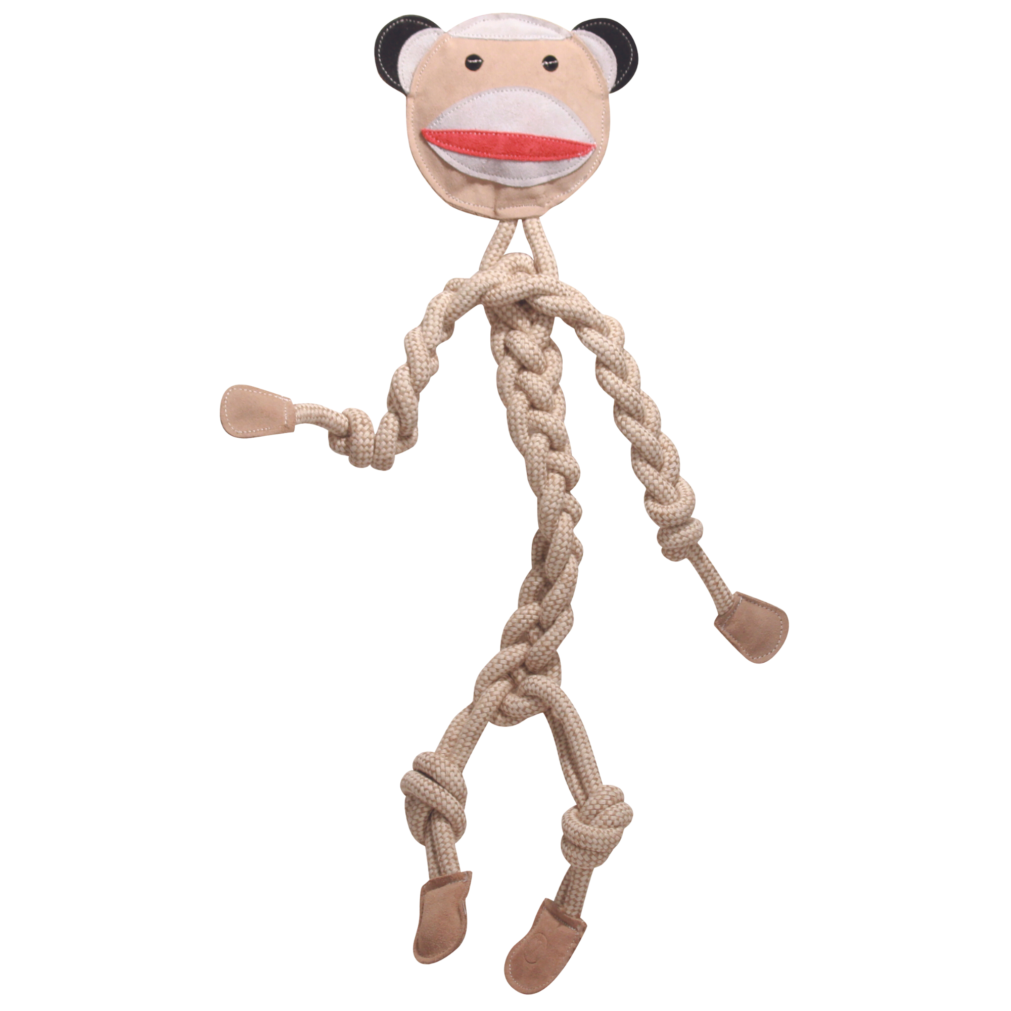 Stuey Sock Monkey Rope Knottie, juguete de cuerda natural para perro, tamaño grande