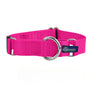 Collar martingala para perro de nailon rosa intenso, 5/8 pulg. y 1 pulg. de ancho, foto 1