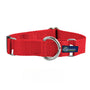 Collar martingala para perro de nailon rojo, 5/8 pulg. y 1 pulg. de ancho, foto 1