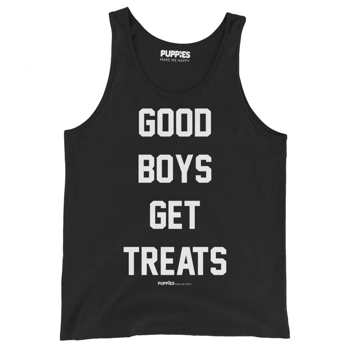 Good Boys Get Treats Unisex Tank Top in black