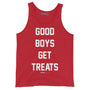 Good Boys Get Treats Unisex Tank Top in red