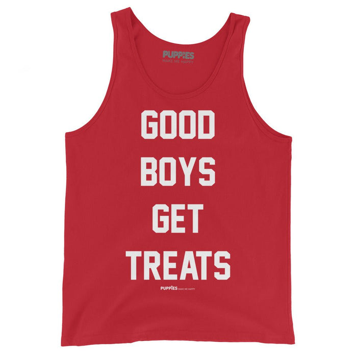 Good Boys Get Treats Unisex Tank Top in red