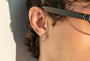 Men's Mini Square Mother of Pearl Hoop Earrings, photo 6
