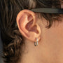 Men's Mini Square Mother of Pearl Hoop Earrings, photo 2