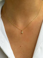 14K Gold Pear Bezel Diamond Pendant, photo 2