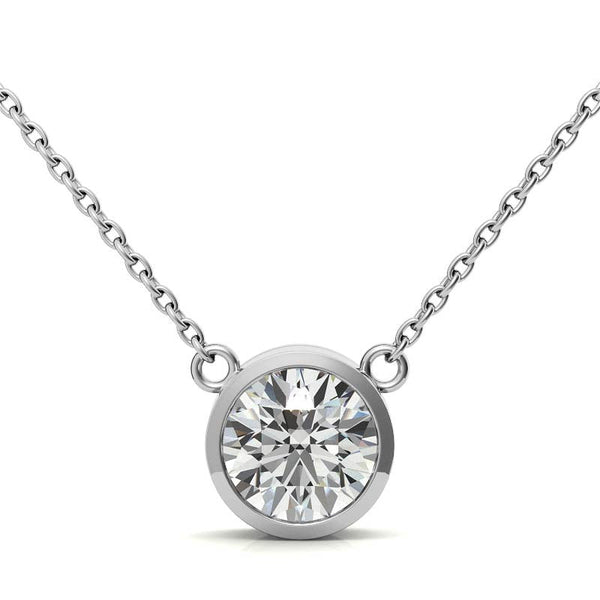 2.00 CTW Round Lab-Grown Diamond Bezel Pendant in 14K Gold, photo 1