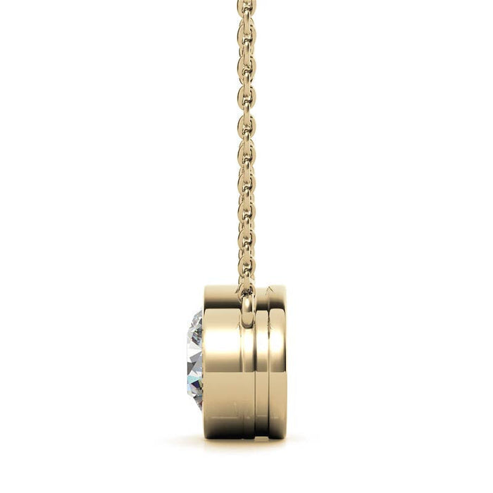 Dije de bisel con diamante redondo cultivado en laboratorio de 2.00 CTW en oro de 14K, foto 8