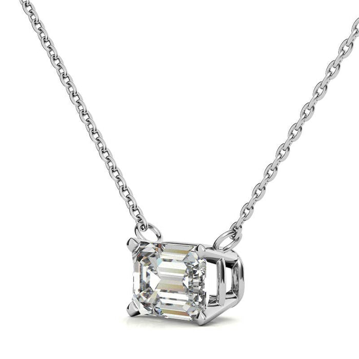 2.00 CTW Emerald-Cut Lab-Grown Diamond Pendant in 14K Gold, photo 2