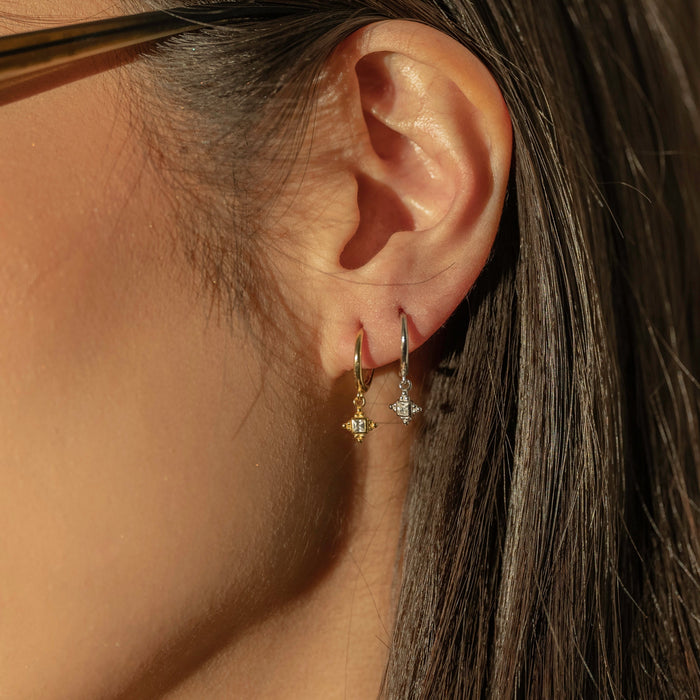 Aretes de aro pequeños con zirconia cúbica, foto 2